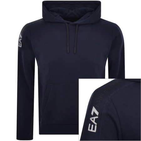 EA7 Emporio Armani Full Zip Logo Hoodie Black | Mainline